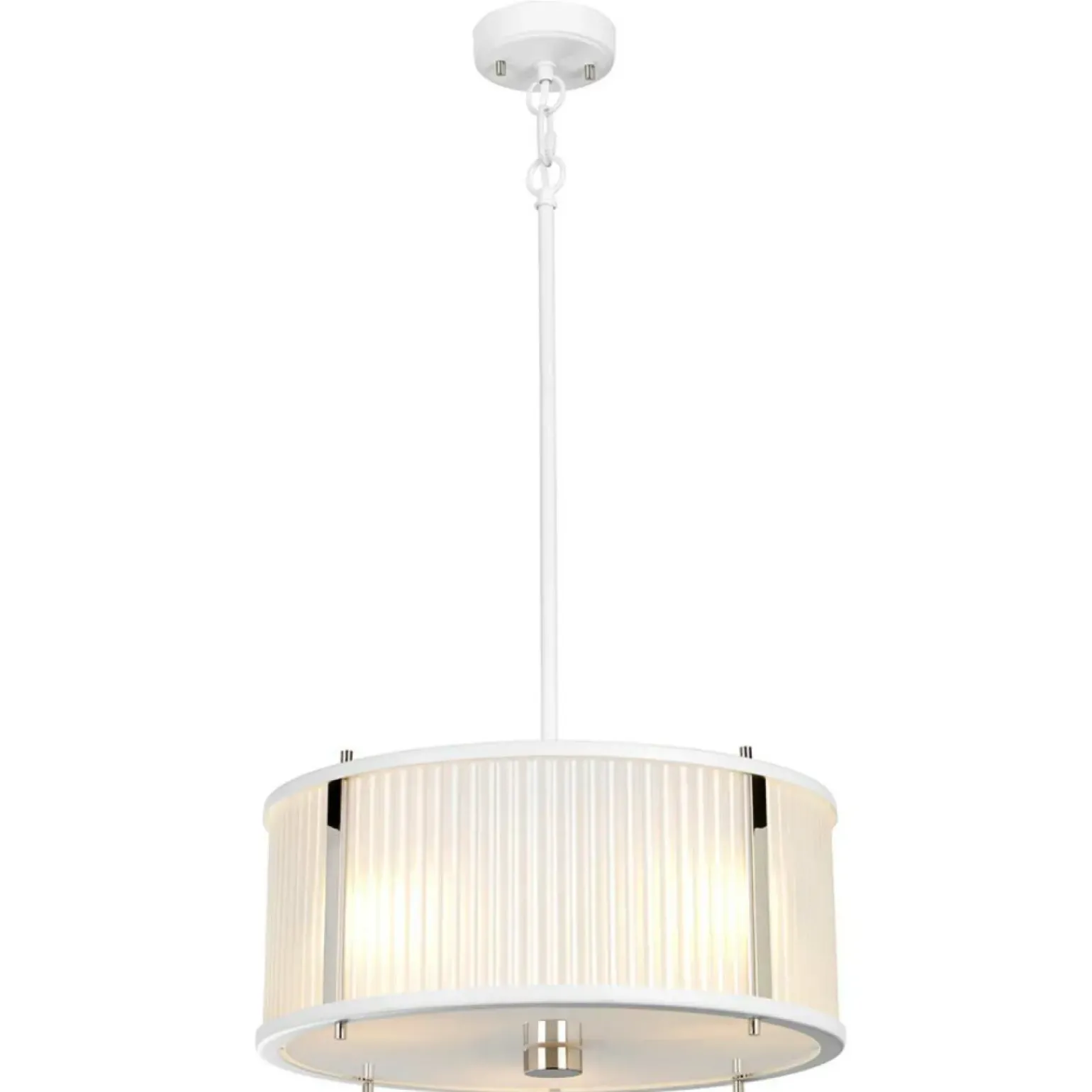 Shop Biała lampa wisząca ze szkłem DL-CORONA-3P-WPN z serii CORONA Żyrandole Nowoczesne