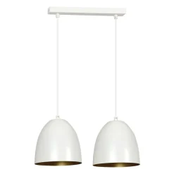 Best Biała lampa wisząca ze złotymi zdobieniami 411/2 | Kaja Oświetlenie Żyrandole Nowoczesne