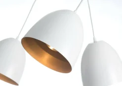 Best Biała lampa wisząca ze złotymi zdobieniami 411/2 | Kaja Oświetlenie Żyrandole Nowoczesne