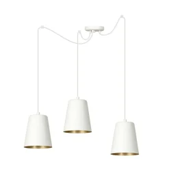 Clearance Biała lampa wisząca ze złotym zdobieniem 456/3 | Kaja Oświetlenie Żyrandole Nowoczesne