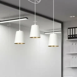 Clearance Biała lampa wisząca ze złotym zdobieniem 456/3 | Kaja Oświetlenie Żyrandole Nowoczesne