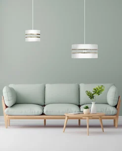 Sklep Kaja Biała lampa wisząca ze złotymi dekoracjami K-5210 z serii VICTORIA