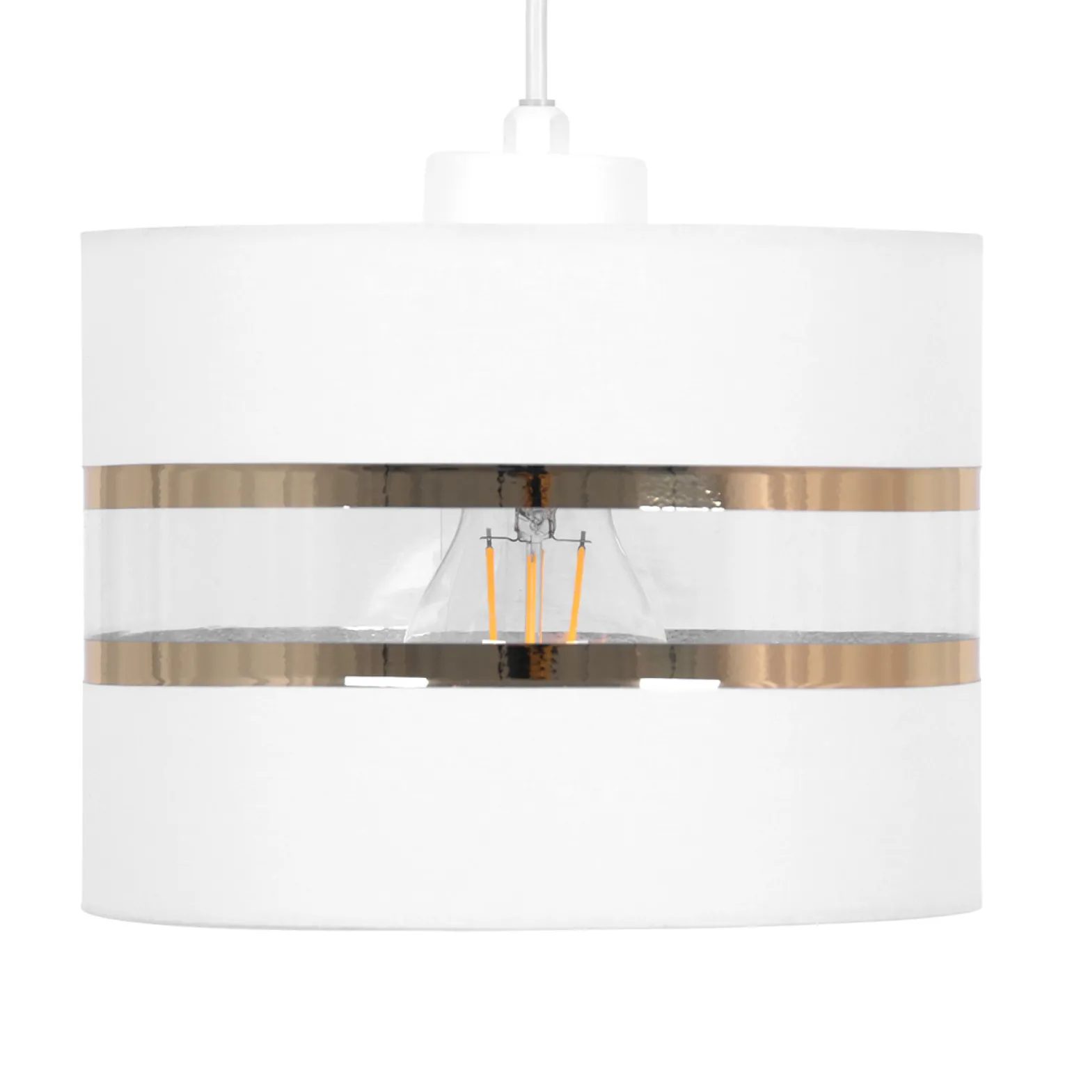 Sklep Kaja Biała lampa wisząca ze złotymi dekoracjami K-5210 z serii VICTORIA