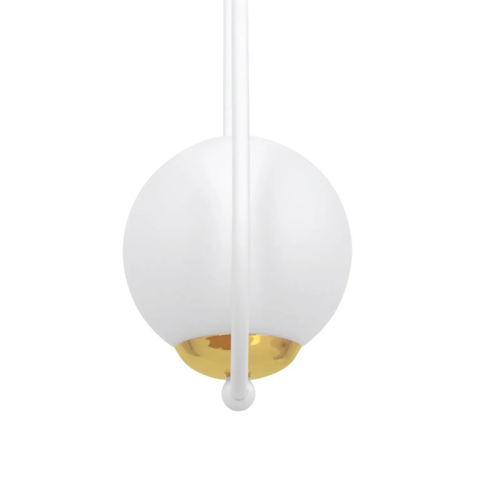 Store Biała lampa wisząca ze złotym, ozdobnym elementem K-5300 z serii ARLENA Żyrandole Nowoczesne