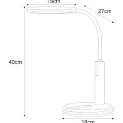 Sklep Kaja Biała lampka biurkowa, elastyczne ramię K-BL1513A BIAŁY z serii ERIS