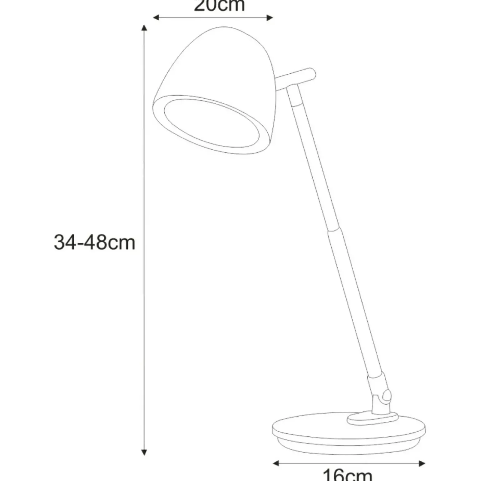 Sklep Kaja Biała lampka biurkowa, regulowana wysokość K-BL1528 BIAŁY z serii LOLEK