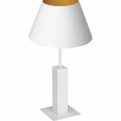 Sklep Kaja Biała lampka nocna, złote wnętrze abażura LX 3641 z serii TABLE LAMPS