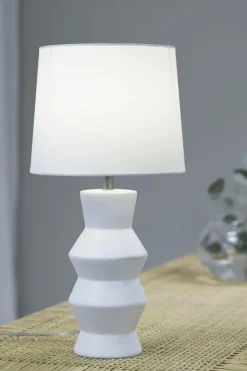 Sklep Kaja Biała lampka stołowa z dekoracyjną podstawą 108448 z serii SIENNA