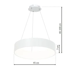 Best Sale Biała, ledowa lampa wisząca, regulowana wysokość ML6357 z serii OHIO | Kaja Oświ Żyrandole Nowoczesne