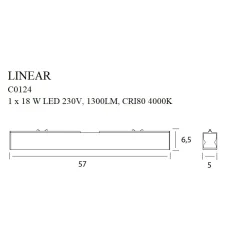 Sklep Kaja Biała listwa sufitowa LED 57cm do korytarza MX C0124 LINEAR | Kaja