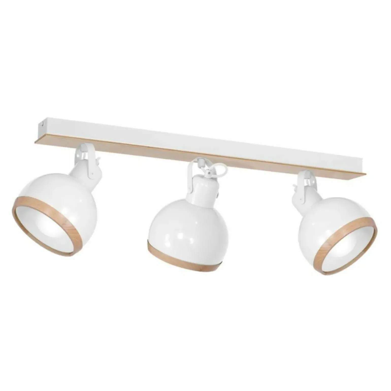 Store Biała listwa sufitowa z drewnianymi wstawkami MLP8651 OVAL | Kaja Żyrandole Nowoczesne