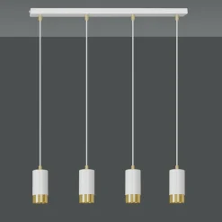Clearance Biała listwa sufitowa z lampami wiszącymi 815/4 | Kaja Oświetlenie Żyrandole Nowoczesne