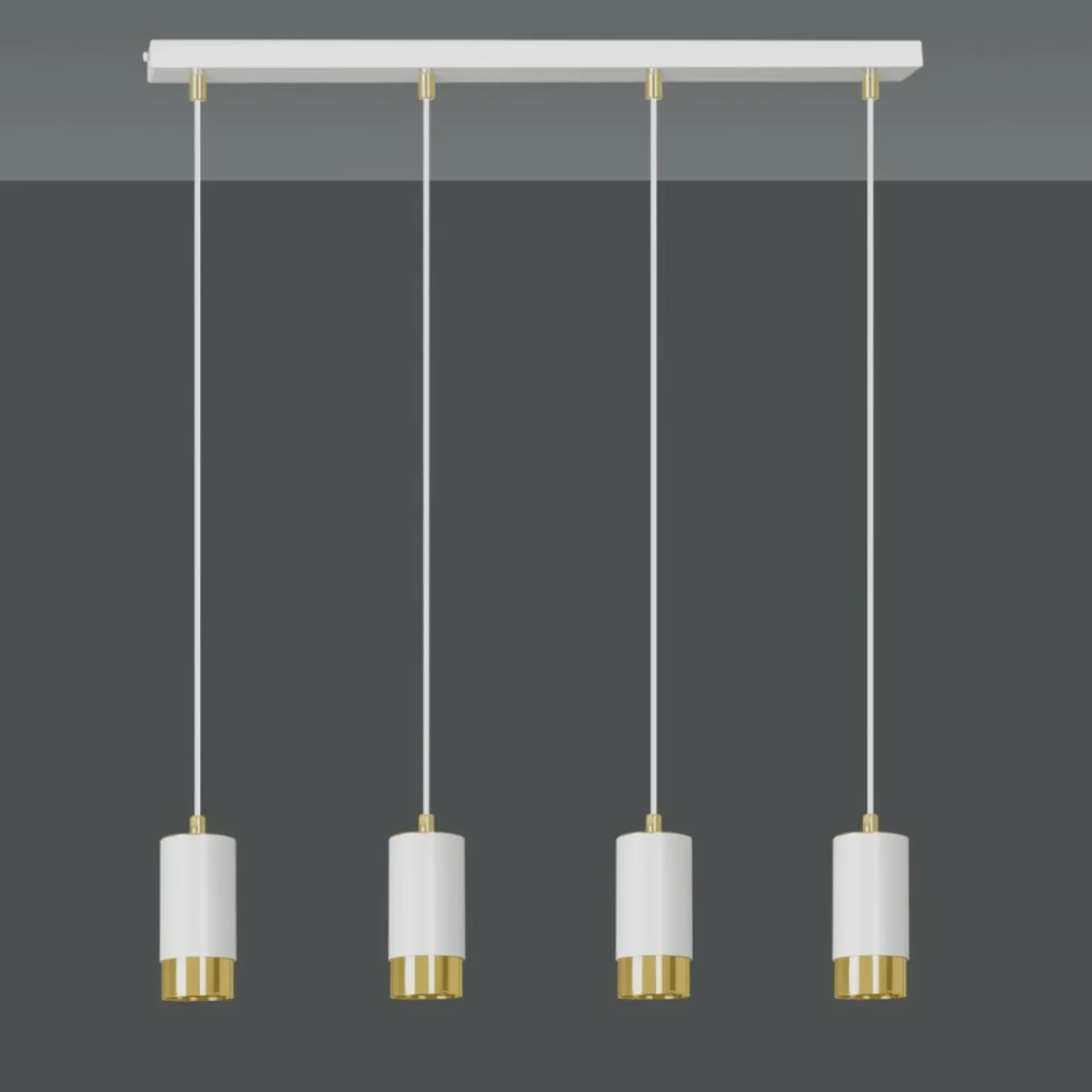 Clearance Biała listwa sufitowa z lampami wiszącymi 815/4 | Kaja Oświetlenie Żyrandole Nowoczesne