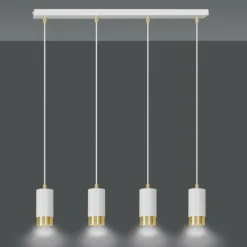 Clearance Biała listwa sufitowa z lampami wiszącymi 815/4 | Kaja Oświetlenie Żyrandole Nowoczesne