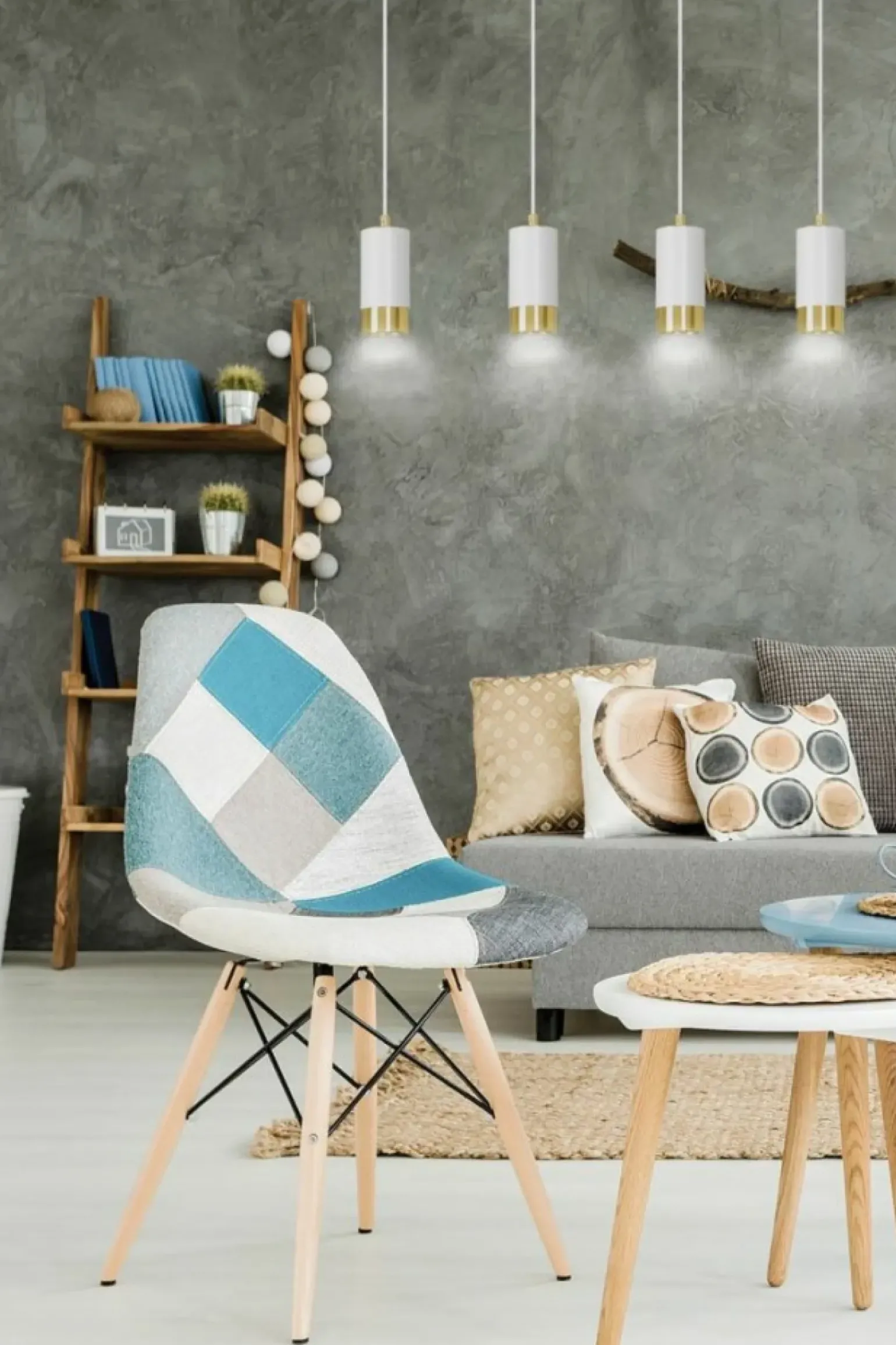 Clearance Biała listwa sufitowa z lampami wiszącymi 815/4 | Kaja Oświetlenie Żyrandole Nowoczesne