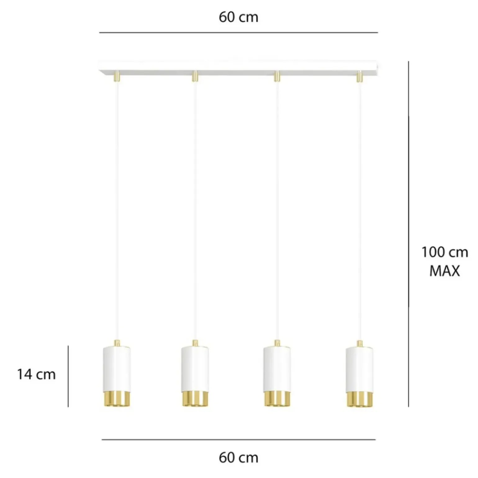 Clearance Biała listwa sufitowa z lampami wiszącymi 815/4 | Kaja Oświetlenie Żyrandole Nowoczesne