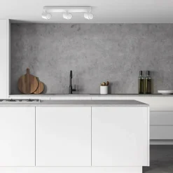 Store Biała listwa sufitowa z reflektorami LP-731/3W WH SNOW | Kaja Żyrandole Nowoczesne