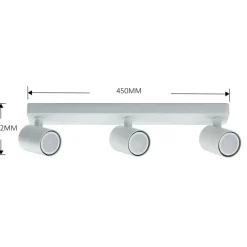 Store Biała listwa sufitowa z reflektorami LP-731/3W WH SNOW | Kaja Żyrandole Nowoczesne
