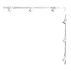 Sklep Kaja Biała listwa szynoprzewód kształt L ze spotami 1mx1m ZM 3042 | Kaja