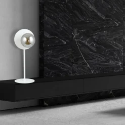 Sklep Kaja Biała, niesymetryczna lampka stołowa grafitowa 1188/LN z serii OSLO