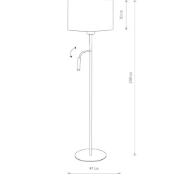 Sklep Kaja Biała, niezwykła lampa podłogowa z abażurem 9074 | Kaja Oświetlenie