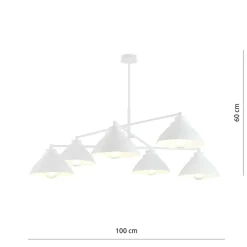 Store Biała, nowoczesna lampa wisząca do salonu 1212/6 z serii MAVERICK Żyrandole Nowoczesne