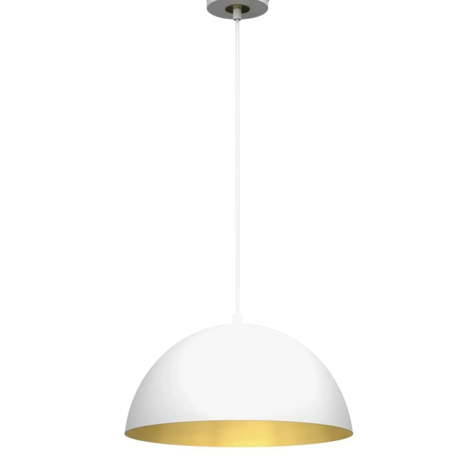 Store Biała, okazała lampa wisząca ze złotym wnętrzem MLP7897 z serii BETA | Kaja Oświ Żyrandole Nowoczesne