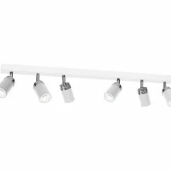 Outlet Biała, podłużna lampa sufitowa z reflektorami LX 5140 z serii RENO Żyrandole Nowoczesne