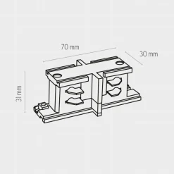 Sklep Kaja Biała, prosta złączka do szynoprzewodu ZM 8020 z serii SZ.TRÓJOBWODOWA