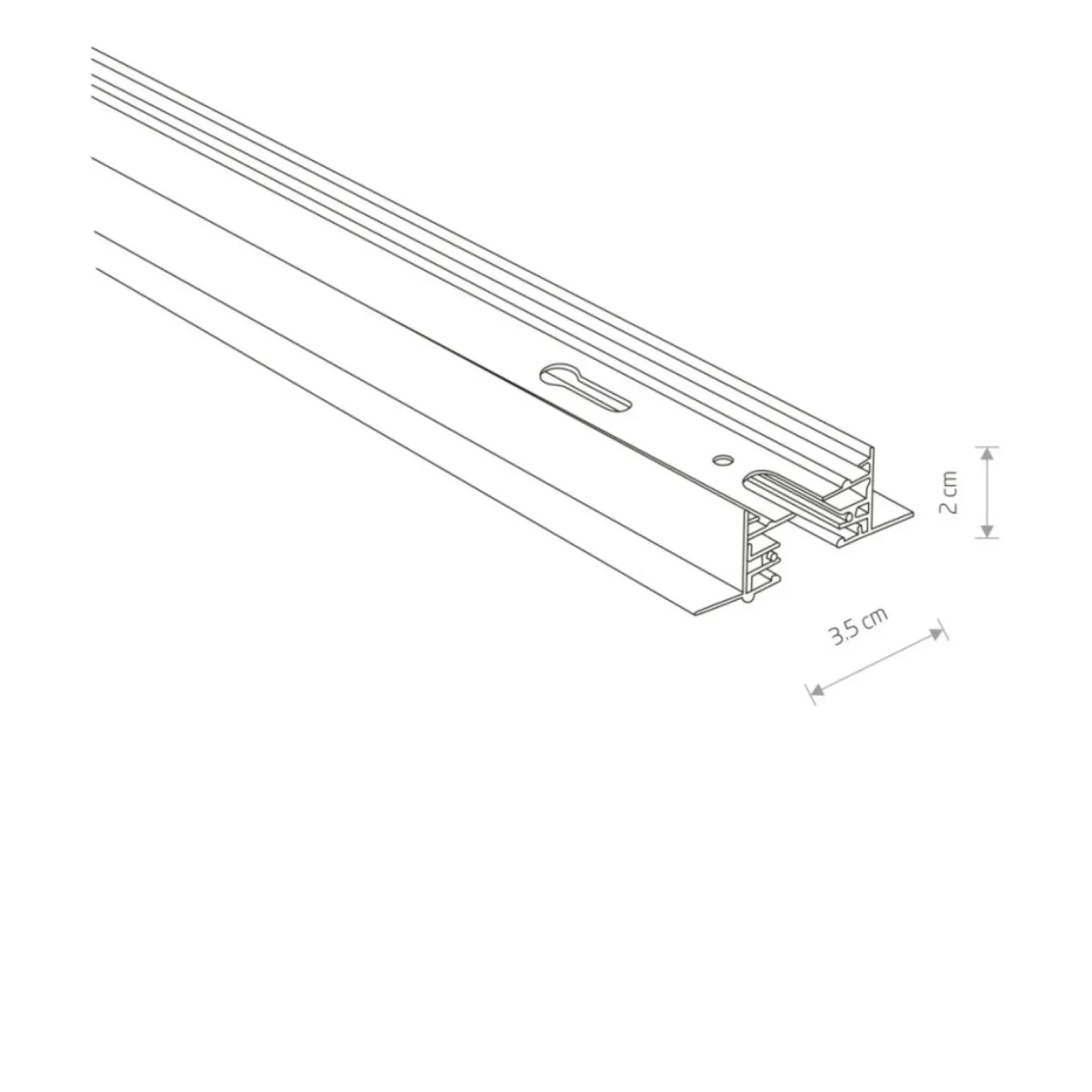 Sklep Kaja Biała prowadnica do szynoprzewodu, dł. 1m, 9450 | Kaja Oświetlenie