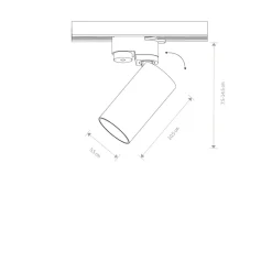 Sklep Kaja Biała, ruchoma tuba GU10 do szyny 1-fazowej 7584 PROFILE MONO | Kaja