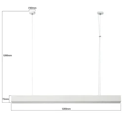 Sale Biała, szeroka lampa LED 120cm LP-1201/1P L WH SMART MIRA L | Kaja Żyrandole Nowoczesne