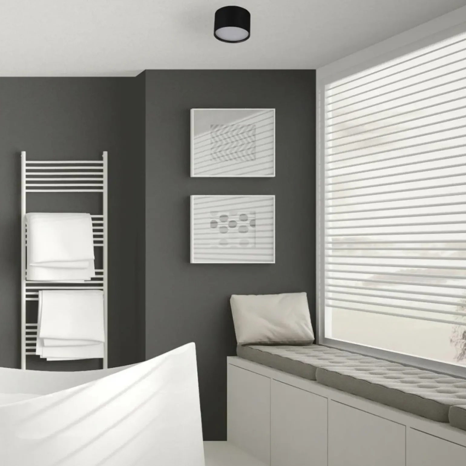 Sklep Kaja Biała tuba downlight LED do łazienki LP-6331/1C IP54 BK z serii KENDAL