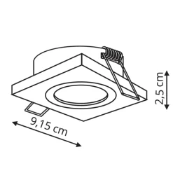 Sklep Kaja Białe, kwadratowe oczko podtynkowe LP-2780/1RS WH METIS | Kaja