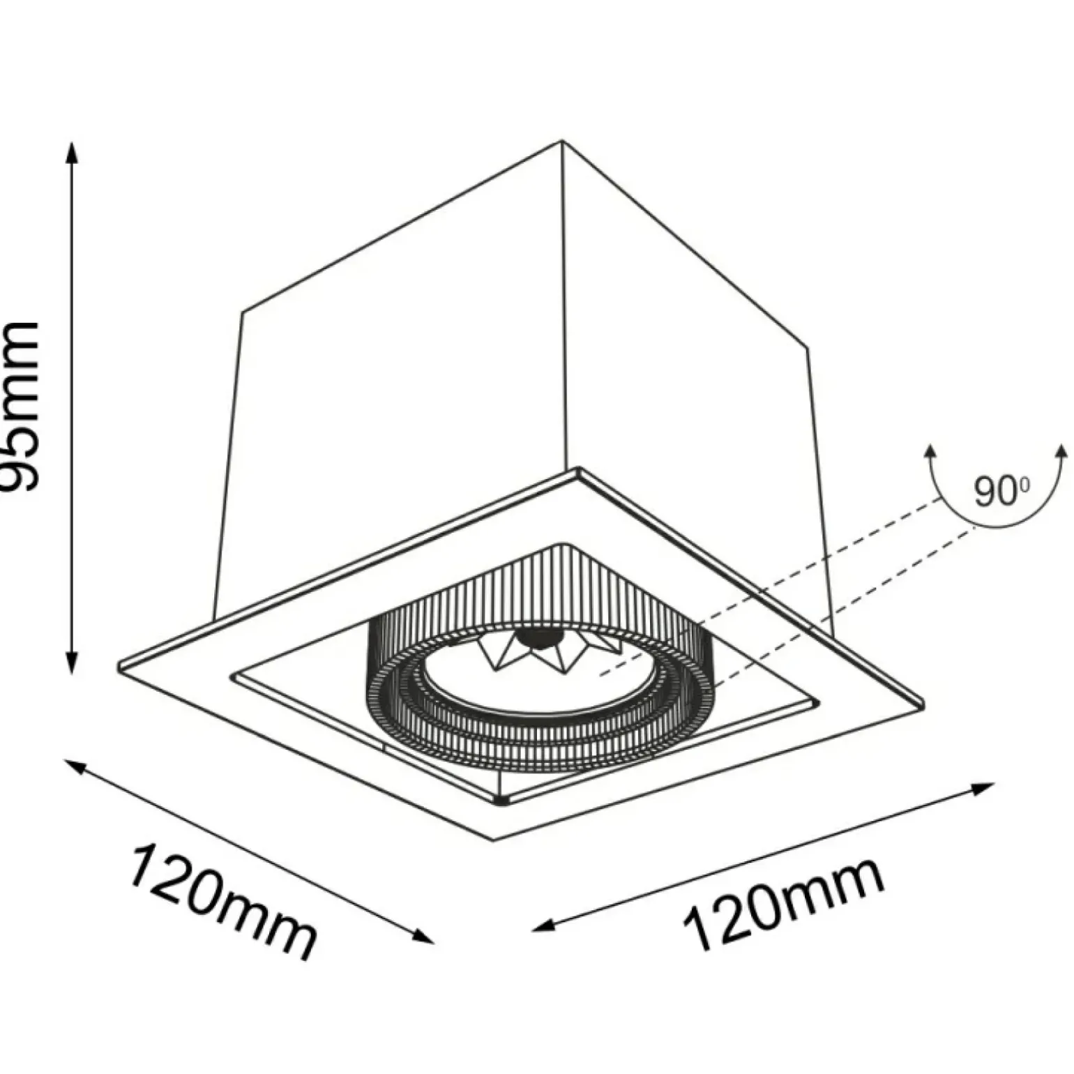 Sklep Kaja Białe, kwadratowe oczko wpustowe GU10 ANT 7314 EBINO | Kaja