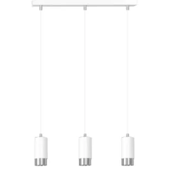 Online Białe lampy wiszące ze srebrnymi elementami 814/3 | Kaja Oświetlenie Żyrandole Nowoczesne