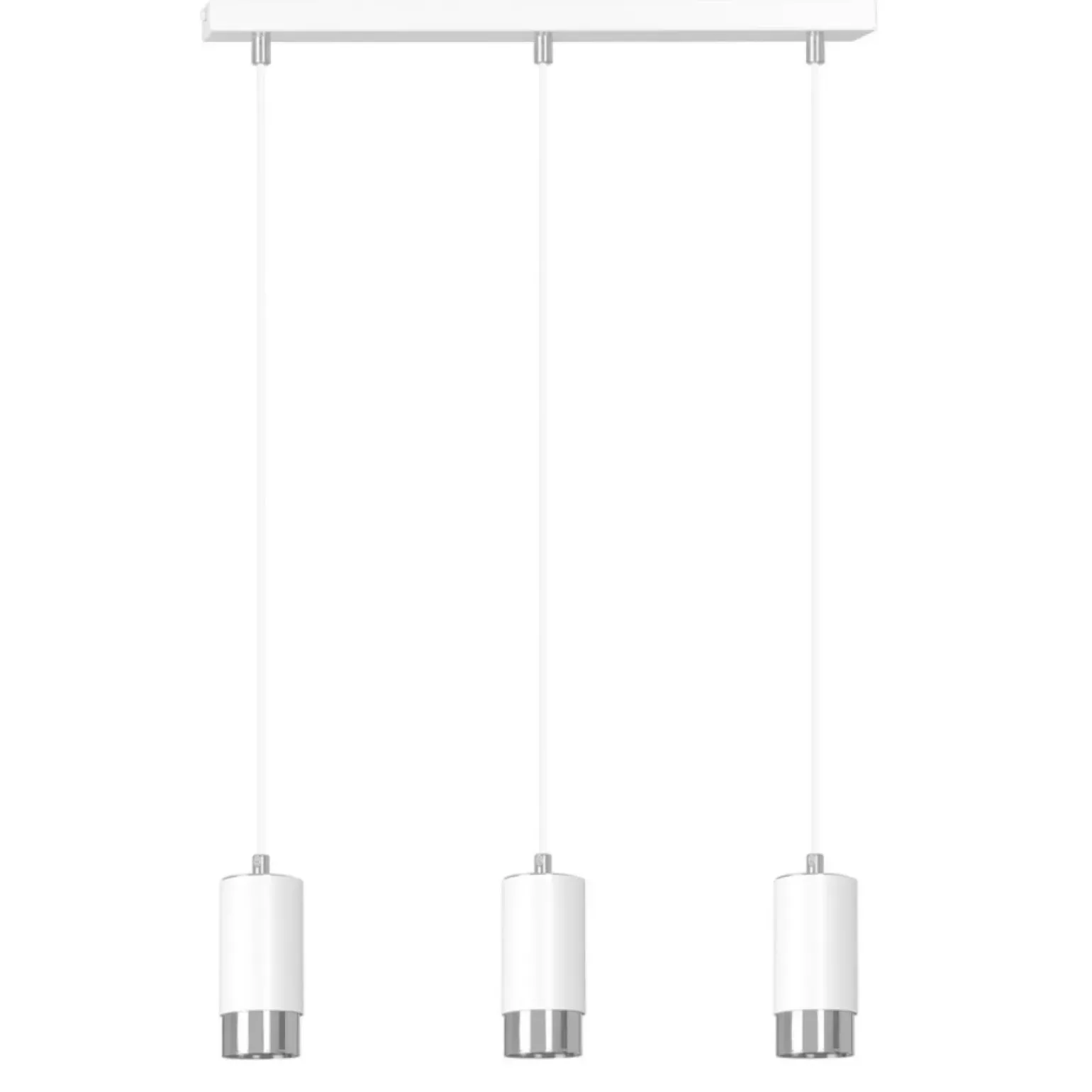 Online Białe lampy wiszące ze srebrnymi elementami 814/3 | Kaja Oświetlenie Żyrandole Nowoczesne