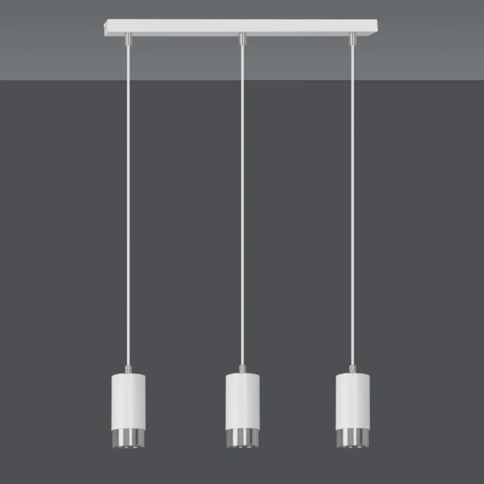 Online Białe lampy wiszące ze srebrnymi elementami 814/3 | Kaja Oświetlenie Żyrandole Nowoczesne