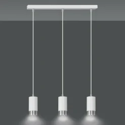 Online Białe lampy wiszące ze srebrnymi elementami 814/3 | Kaja Oświetlenie Żyrandole Nowoczesne