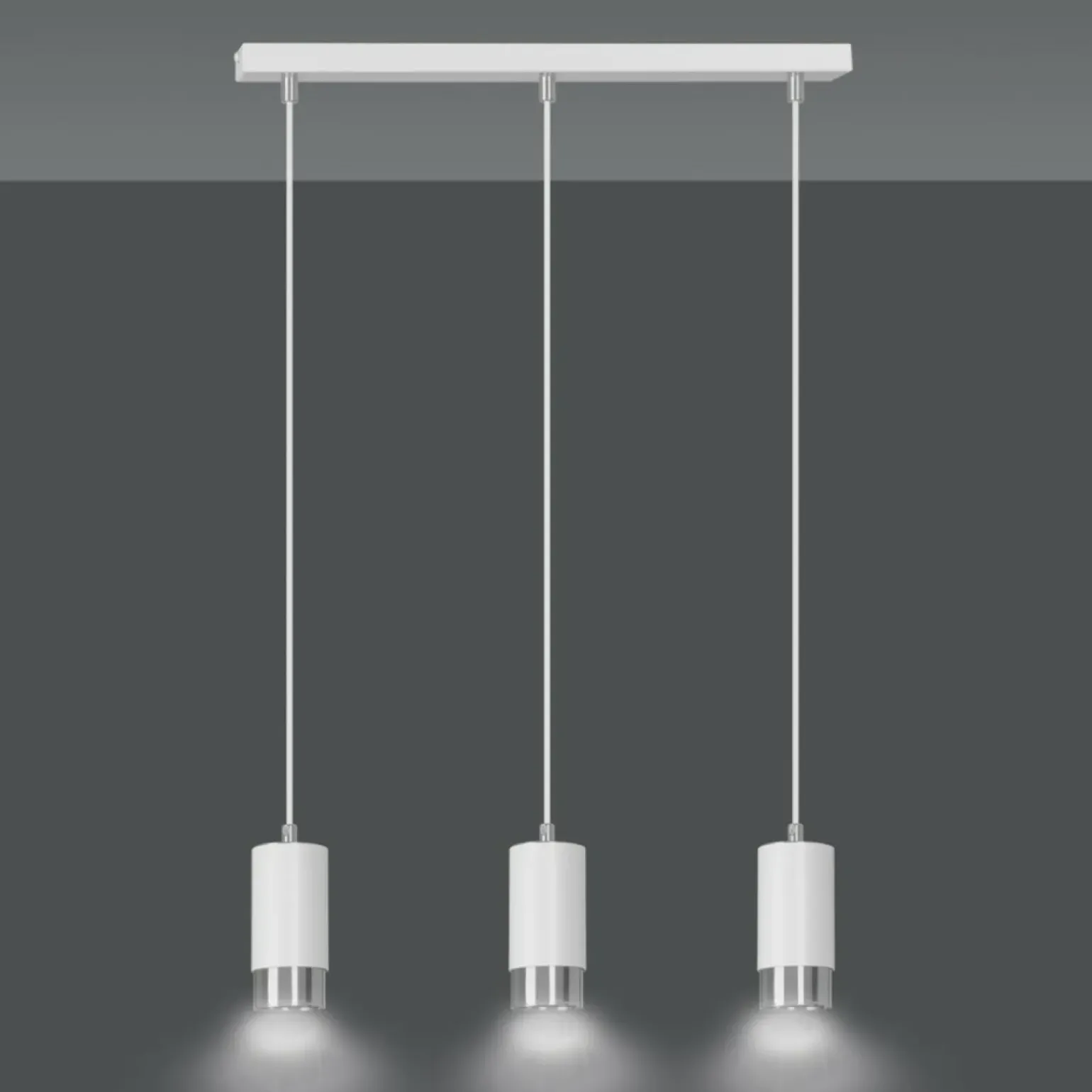 Online Białe lampy wiszące ze srebrnymi elementami 814/3 | Kaja Oświetlenie Żyrandole Nowoczesne