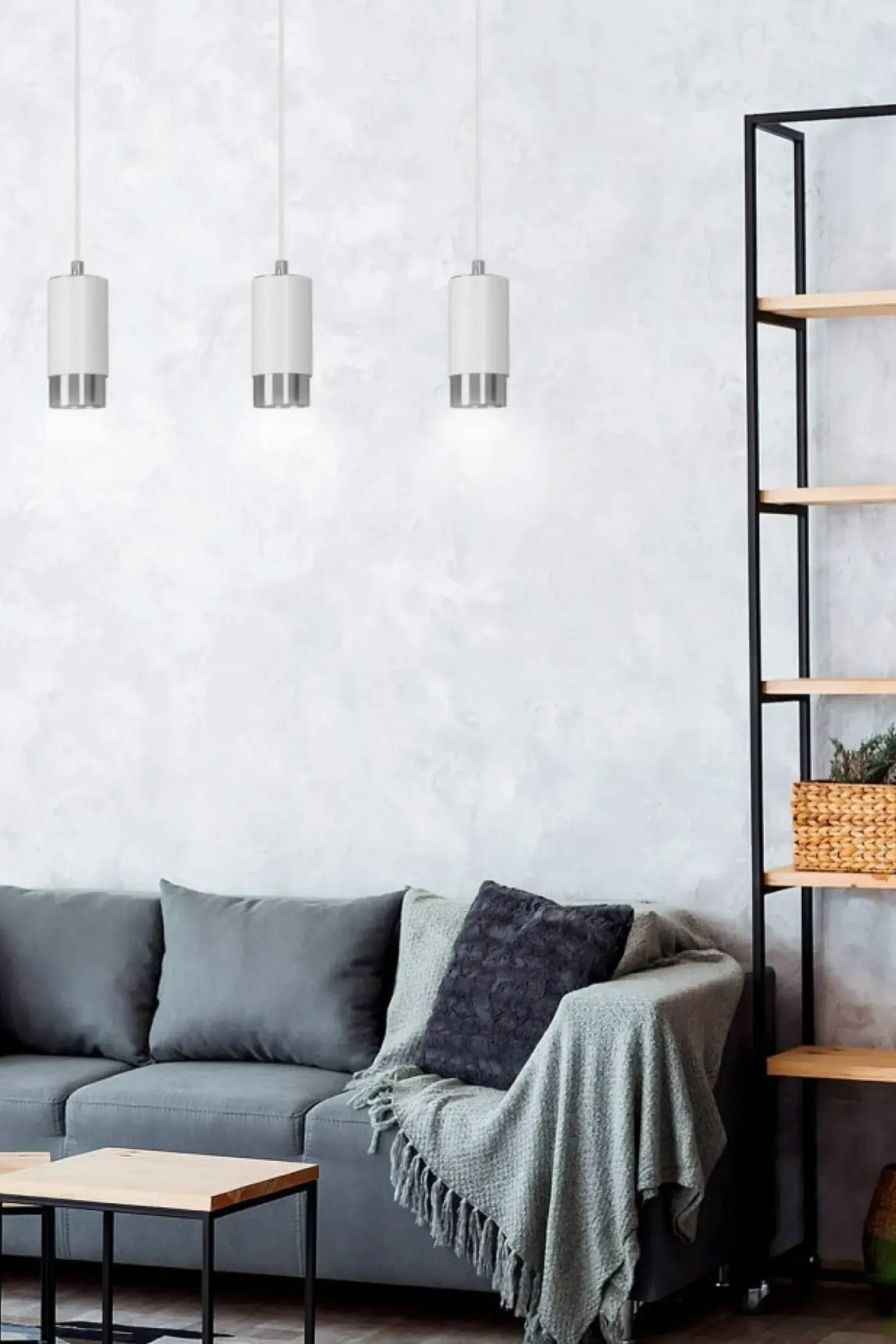 Online Białe lampy wiszące ze srebrnymi elementami 814/3 | Kaja Oświetlenie Żyrandole Nowoczesne