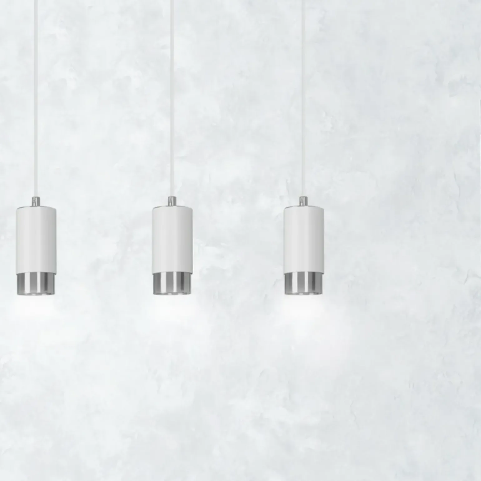 Online Białe lampy wiszące ze srebrnymi elementami 814/3 | Kaja Oświetlenie Żyrandole Nowoczesne