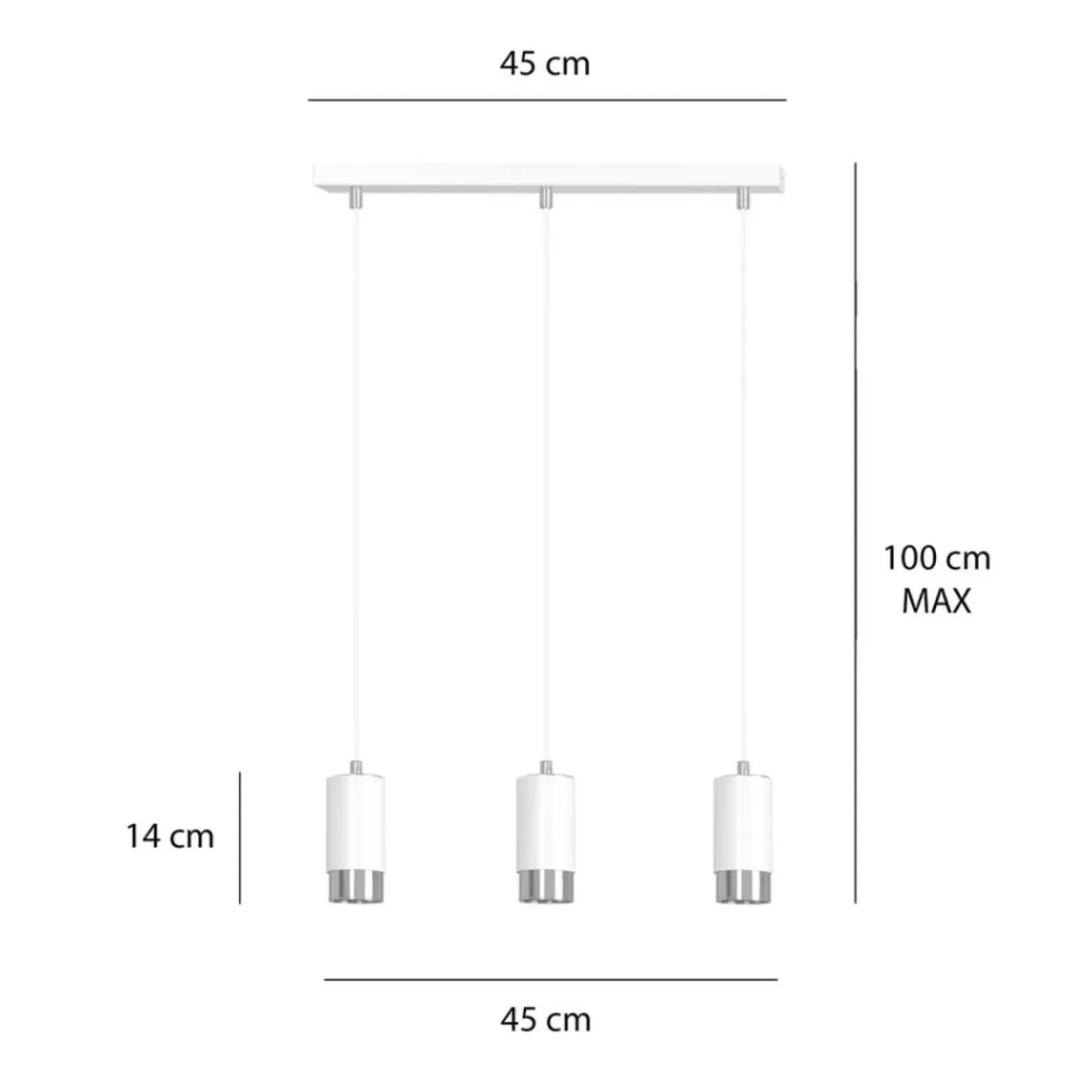 Online Białe lampy wiszące ze srebrnymi elementami 814/3 | Kaja Oświetlenie Żyrandole Nowoczesne
