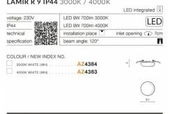 Sklep Kaja Białe oczko podtynkowe LED do łazienki AZ4384 LAMIR | Kaja Oświetlenie