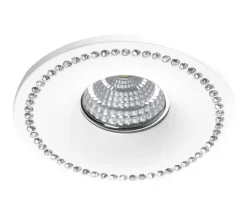 Sklep Kaja Białe oczko wpustowe wysadzane kryształkami AZ1473 SIMON | Kaja