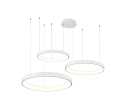 Discount Białe okręgi LED do podwieszania, zmienna barwa AZ5025 AGNES | Kaja Żyrandole Nowoczesne