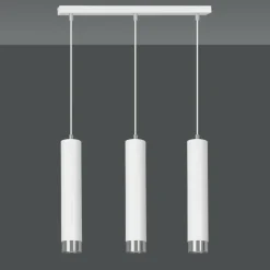 New Biało srebrna lampa wisząca z trzema gwintami 641/3 | Kaja Oświetlenie Żyrandole Nowoczesne