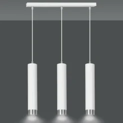 New Biało srebrna lampa wisząca z trzema gwintami 641/3 | Kaja Oświetlenie Żyrandole Nowoczesne