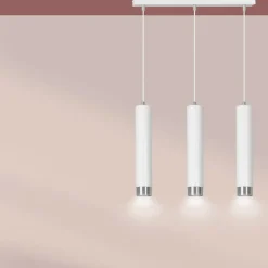 New Biało srebrna lampa wisząca z trzema gwintami 641/3 | Kaja Oświetlenie Żyrandole Nowoczesne