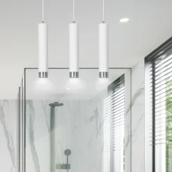 New Biało srebrna lampa wisząca z trzema gwintami 641/3 | Kaja Oświetlenie Żyrandole Nowoczesne